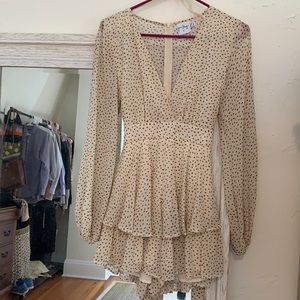 Princess Polly • Cream & Red Romper • Size 4 (fits like XS) • Never worn